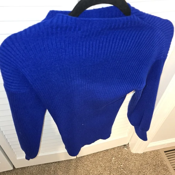 INC International Concepts Blue Ribbed Sweater Women’s Small - Picture 2 of 5